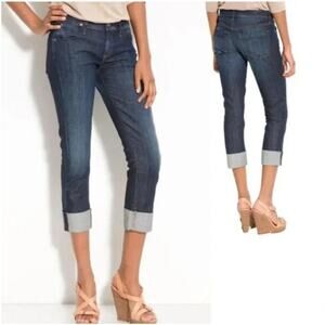 Citizens Of Humanity Dani Cropped Straight Leg Jeans Womens Size 25 Blue Stretch